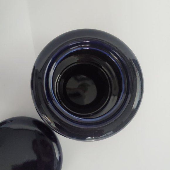 Minimalist Modernist Cream & Sugar server set Glossy Dark Navy Blue Sleek - Picture 8 of 9